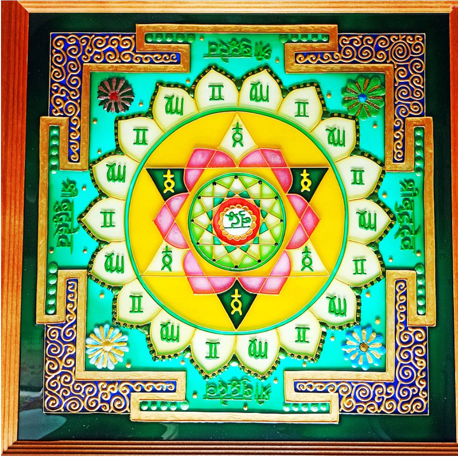 仏曼荼羅ガラスアート　瞑想ヨガギフト