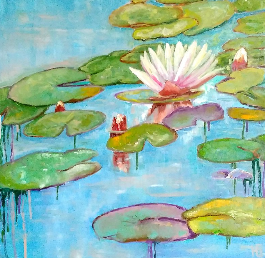 ロータスフローラルアート モネの池の風景